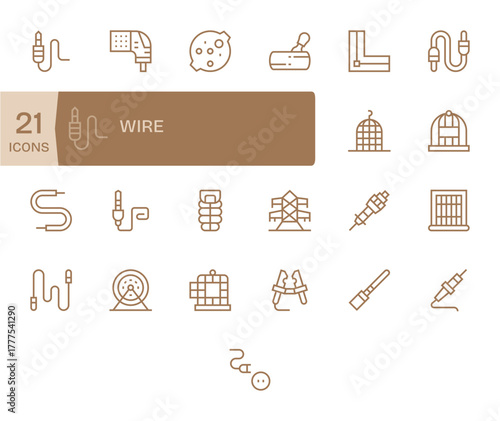 Regular Line Style Wire Vector Icons with 25 High Resolution Pixel Aligned Designs