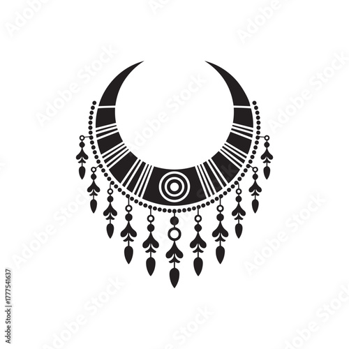 Black and White Ornate Neckline Yoke Design for Tunic or Dress