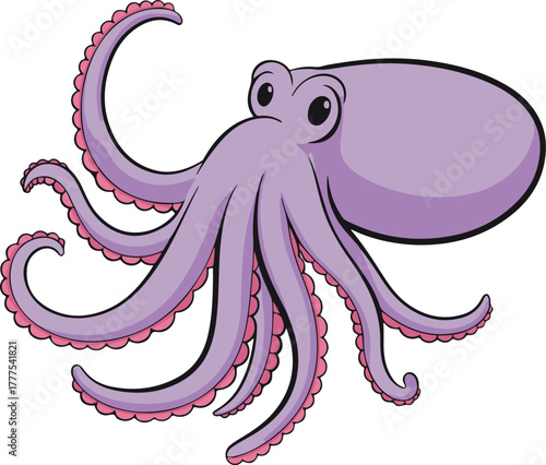 octopus cartoon coloring page