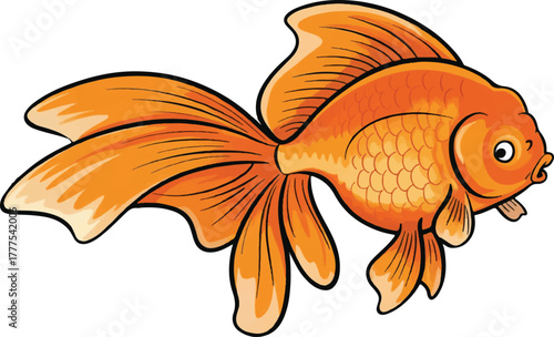 cartoon goldfish vector