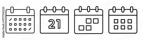 Calendar icon set vector illustration for appointment schedule and event planning design template