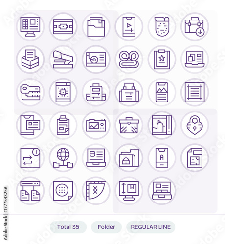 Folder Vector Icon Repository containing 35 Regular Line 128x128 Detail Enhanced graphics