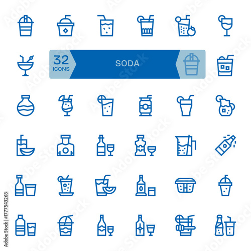 32 Bold Line Pixel Optimized 64x64 Vector Icons from Soda Suite