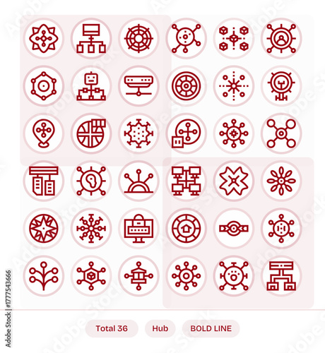 36 Bold Line Display Perfect 128x128 Vector Icons from Hub Suite