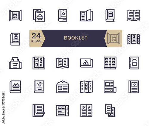 24 Bold Line Vector Icons designed for Booklet in 128x128 Pixel Aligned format