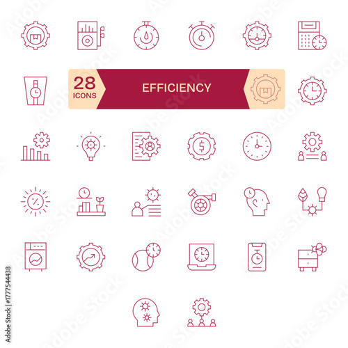 32 High Resolution Thin Line Pixel Optimized Vector Icons for Efficiency Projects