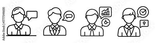 Business team communication strategy planning analytics solution and success teamwork concept vector design