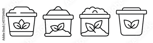 Illustration of herbal tea containers with leaf designs for organic product packaging concept
