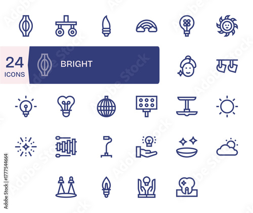 Bright Vector Icon Arsenal with 24 64x64 Bold Line Pixel Aligned designs