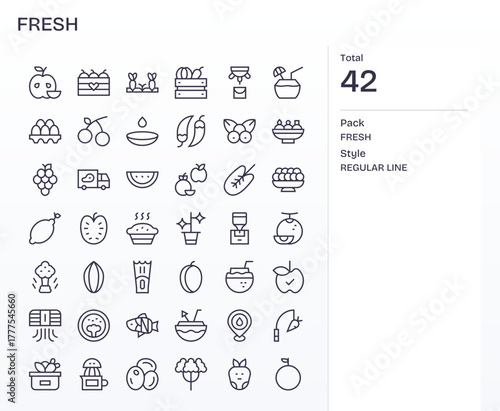 42 Retina Ready Regular Line Editable Vector Icons for Fresh Projects
