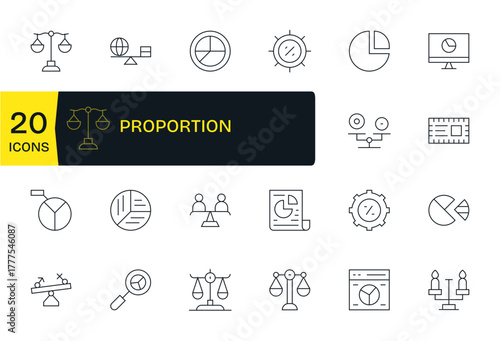 20 Thin Line Pixel Aligned Vector Icons tailored for Proportion 64x64 interface