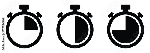 Vector stopwatch symbol and timer icon design showing countdown and measurement of time period. vector illustration and transparent png