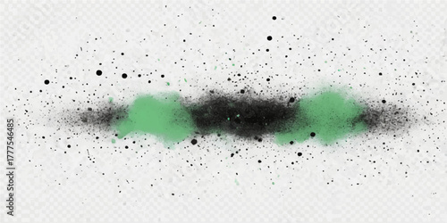 Abstract green paint splashes texture with water drops on a wet surface pattern