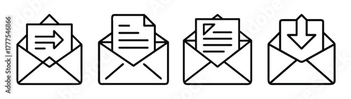 Email marketing campaign management sending receiving mail newsletter subscription service concept vector