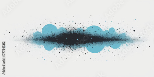 Abstract vector illustration of a blue water splash with bubbles and a transparent liquid drop for a clean, fresh background