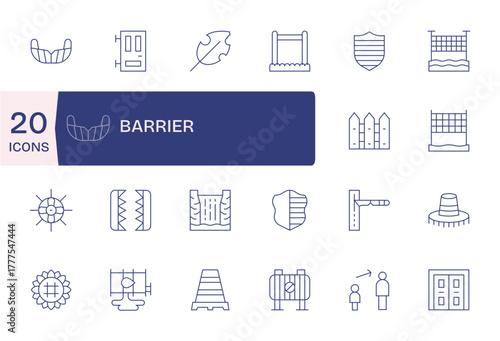 Barrier Premium Vector Bundle with 20 256x256 Display Perfect Thin Line Icons