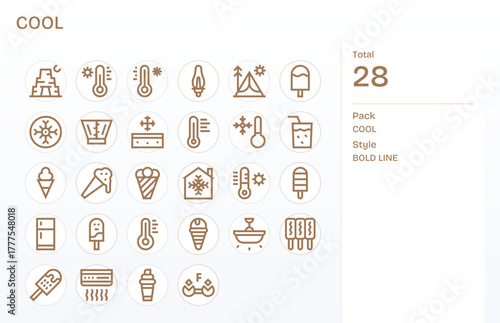 Cool 128x128 Vector Icon Pack with 28 Bold Line Pixel Optimized Elements