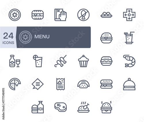 Menu Vector Icon Repository containing 24 Bold Line 256x256 Grid Fitted graphics