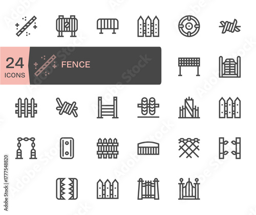 24 Bold Line Pixel Optimized 128x128 Vector Icons from Fence Suite