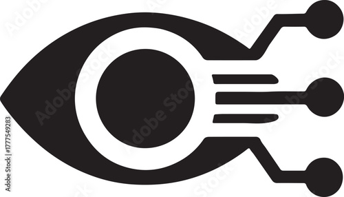 Eye with laser focus editable icon symbolizing precision, attention, and high concentration concept.