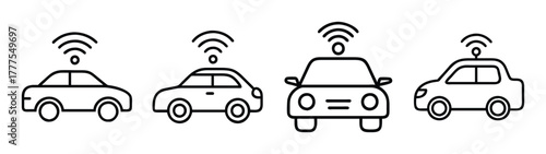 Autonomous vehicles connected car technology self driving cars smart mobility iot concept vector