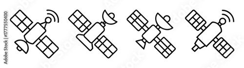 Satellite communication technology vector design for global network and space exploration concept design