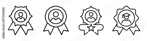 Achievement awards vector set, graduation awards, employee recognition, student awards vector set