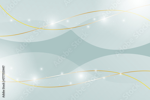 緑と金色ラインの華やかな背景素材	
