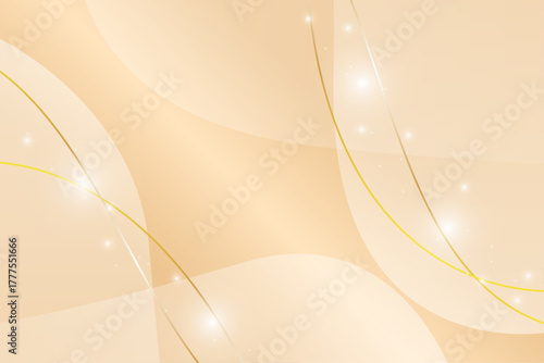 オレンジと金色ラインの華やかな背景素材	
