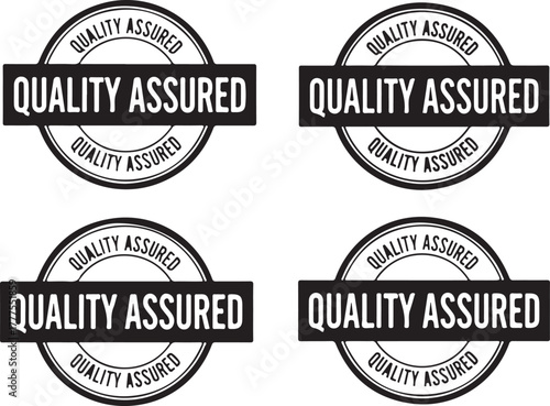 Quality assured certified vector stamp badge for product guarantee