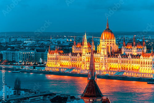 House of parliament in Budapest, Hungary in winter