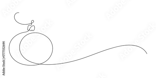 Christmas ball. Continuous line drawing.