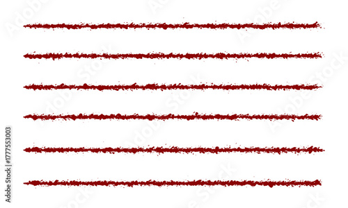 Horizontal Red Blood Splatter Line Icons