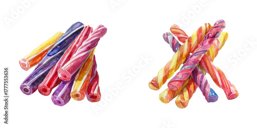 licorice watercolor vector illustration