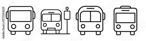 Bus outline vector illustration public transportation vehicle design template for graphics and art