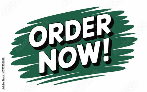 Bold 'Order Now!' text creates urgency and drives immediate sales for any promotion, sale, or special offer with striking visual appeal.