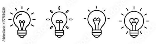 Vector light bulb icon set illustration idea innovation electricity symbol design graphic resource
