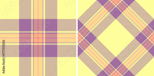 Background pattern check of fabric tartan vector with a textile texture plaid seamless. Set in light colors for scrapbook ideas and creative projects.