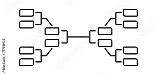 Simple and clear tournament chart icons for organizing and tracking competition progress visually.