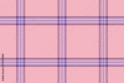 Feminine textile background pattern, covering fabric tartan texture. Paint seamless plaid check vector in light and purple colors.