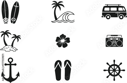 Capture the spirit of summer with these fun beach vacation icons
