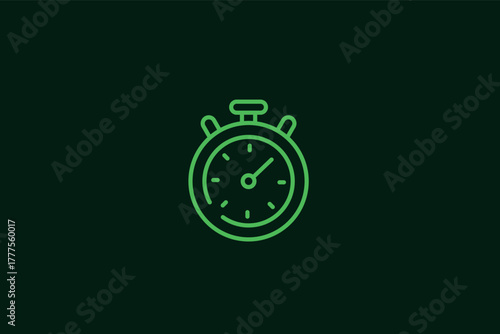 stopwatch illustration in flat style design. Vector illustration.	