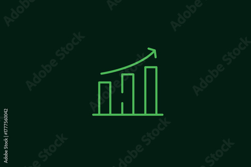 growth statistics illustration in flat style design. Vector illustration.	
