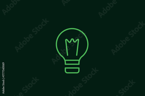 bulb illustration in flat style design. Vector illustration.	
