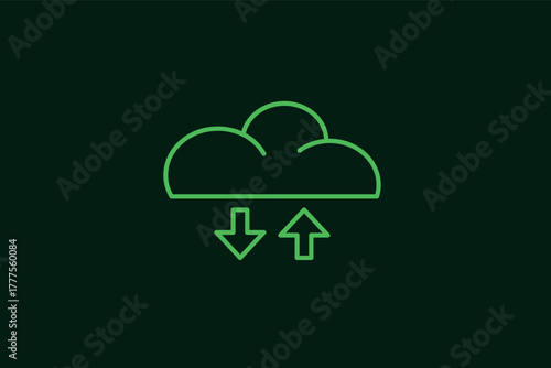 cloud hosting illustration in flat style design. Vector illustration.	
