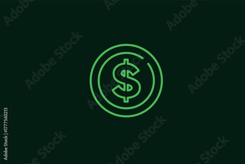 coin illustration in flat style design. Vector illustration.	
