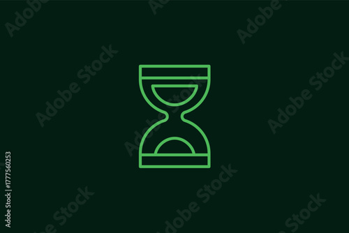 sand clock illustration in flat style design. Vector illustration.	