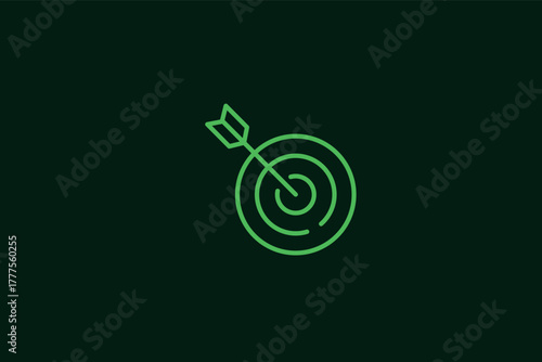 arrow on target illustration in flat style design. Vector illustration.	
