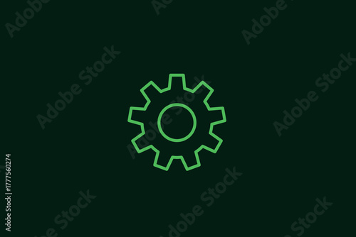 gear illustration in flat style design. Vector illustration.	
