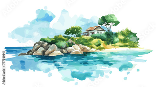 Bonito eco-tourism. Bonito eco-tourism hand drawn watercolor illustration